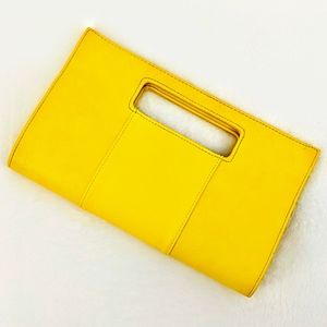 Charming Charlie Bright Yellow Clutch Faux…
